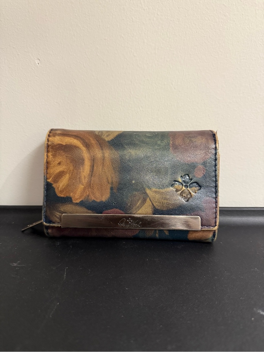 Patricia Nash Floral Trifold Leather Wallet